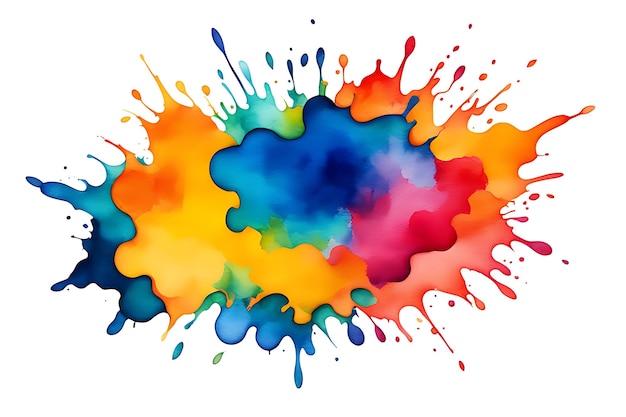 Colorful watercolor stain isolated on a white background