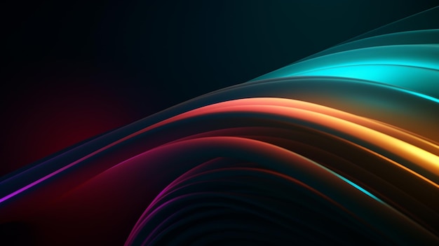 A colorful wave background with a black background.