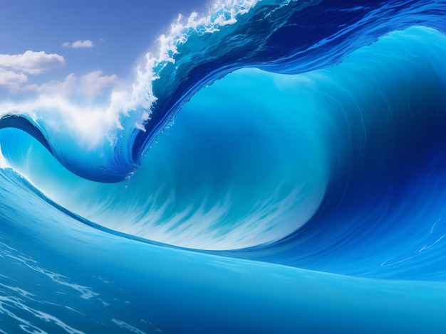 A colorful wave background with a blue background ai generated