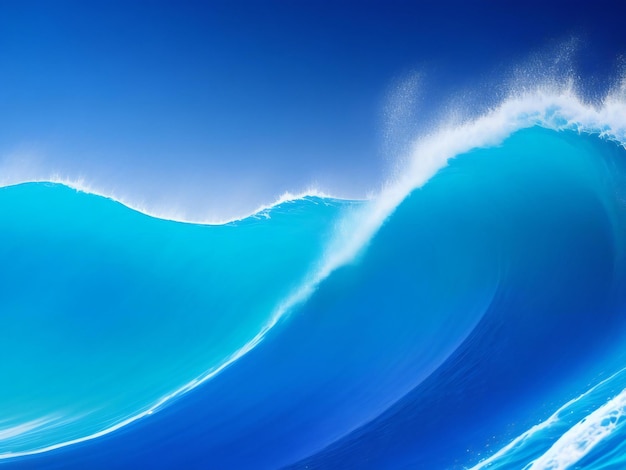 青色の背景を持つカラフルな波の背景 ai で生成