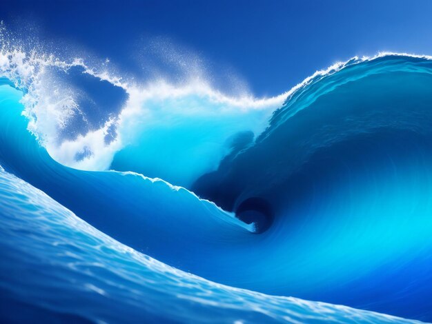 A colorful wave background with a blue background ai generated