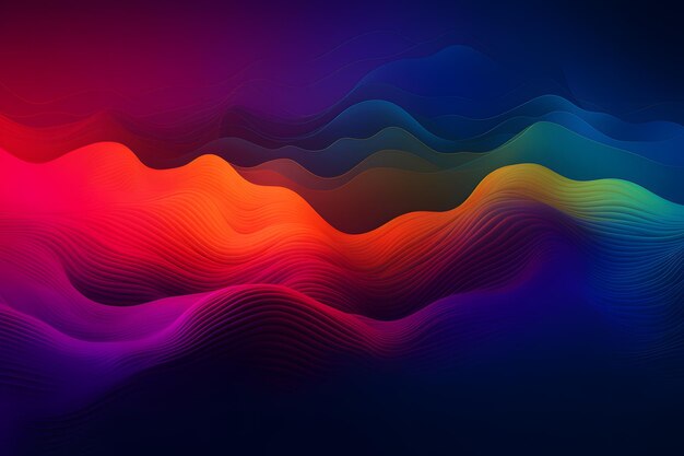 A colorful wave background with a blue background