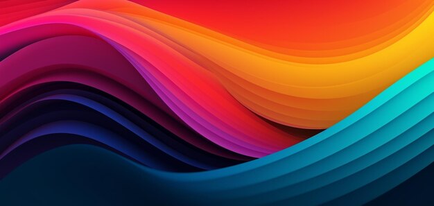 A colorful wave background with a blue background.