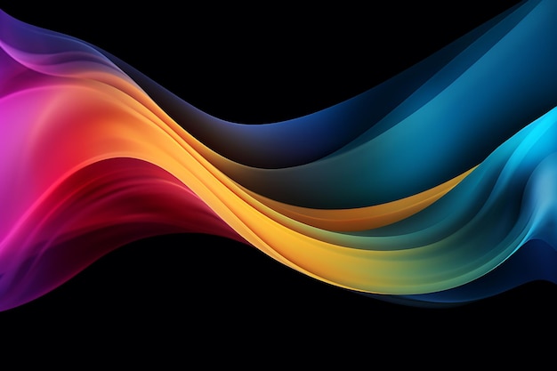 Colorful wave on a black background