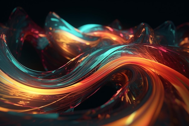 A colorful wave in the dark