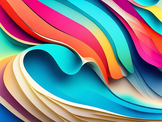 Colorful wave design modern background