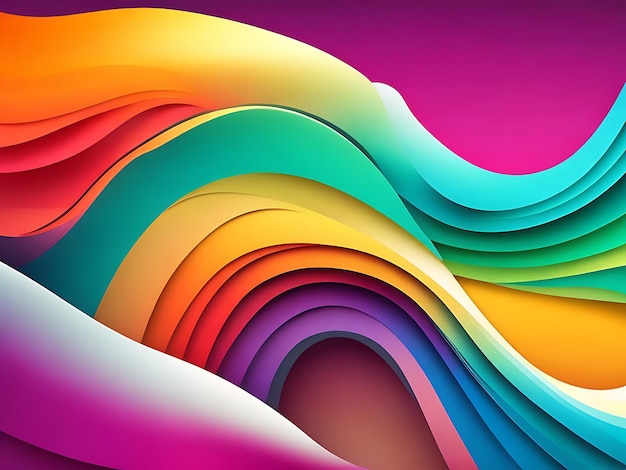 Colorful wave design modern background