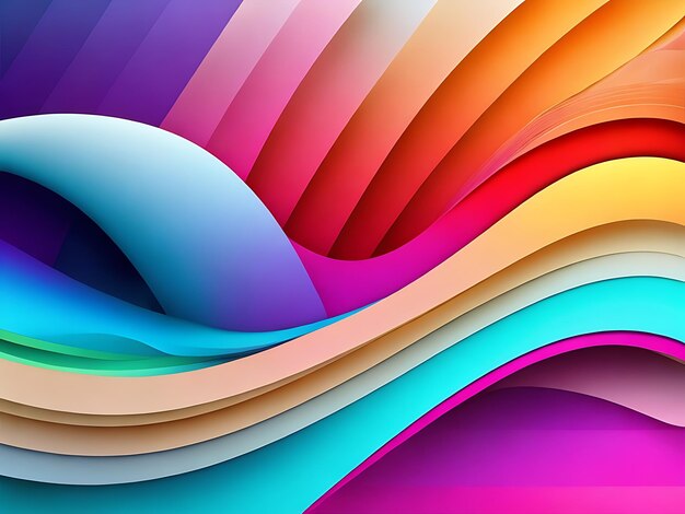 Colorful wave design modern background