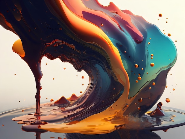 A colorful wave is being painted by a person.