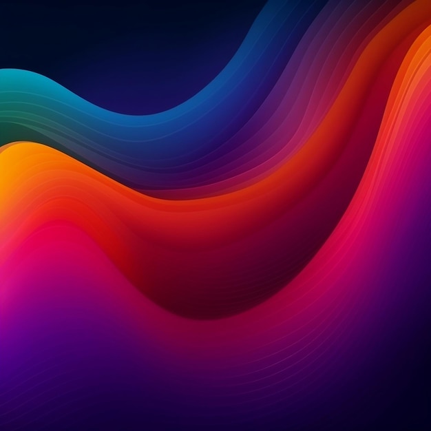 A colorful wave is displayed on a black background.