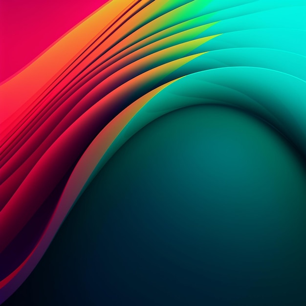 A colorful wave is displayed in a colorful background.