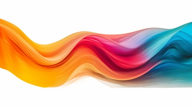 Photo a colorful wave is displayed in a white background.