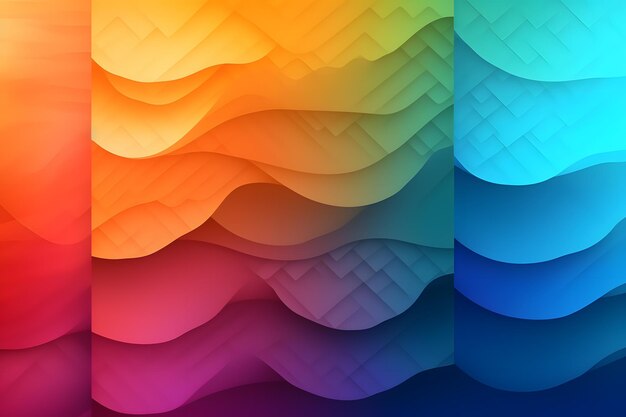 A colorful wave pattern with a blue background