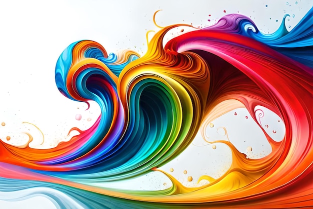 Colorful wave on a white background