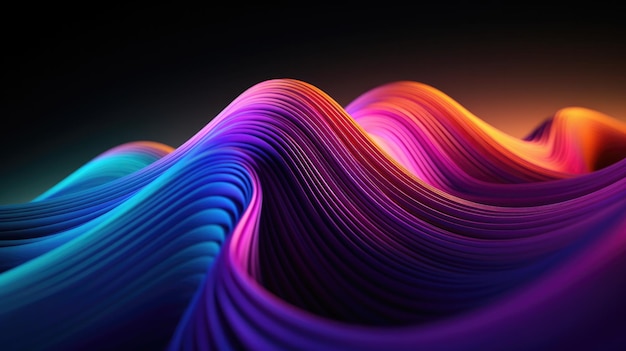 A colorful wave with a black background