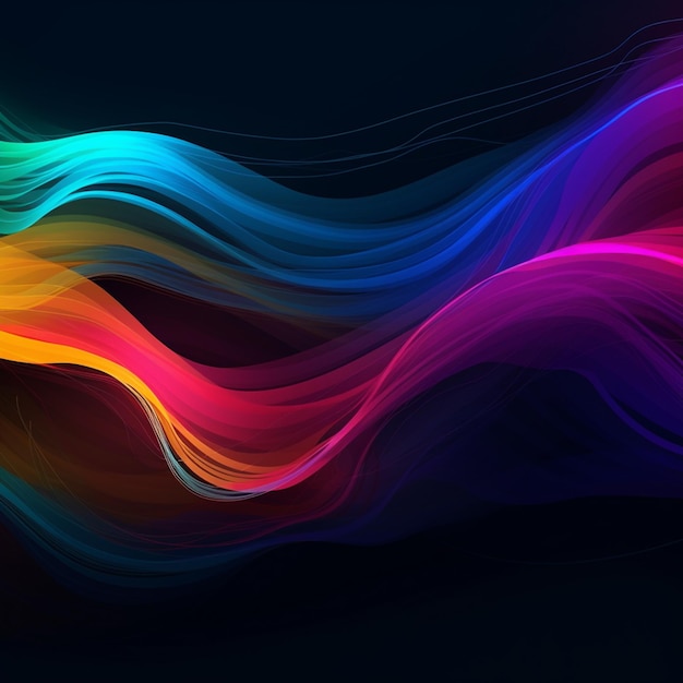 A colorful wave with a black background