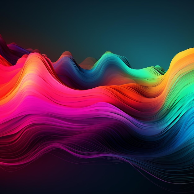 A colorful wave with a black background