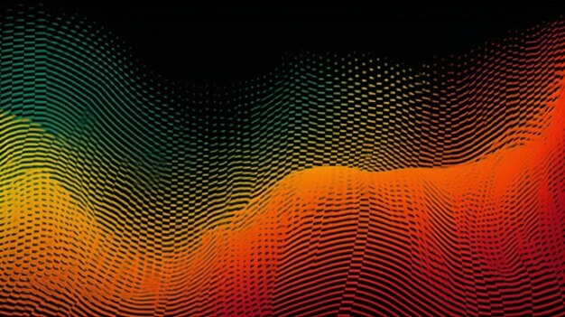 A colorful wave with a black background