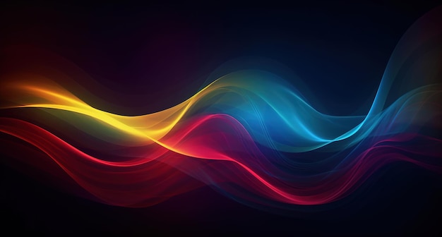 A colorful wave with a black background