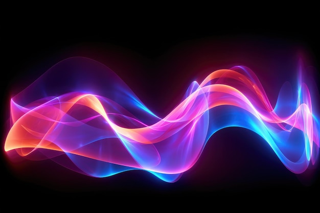 A colorful wave with a black background