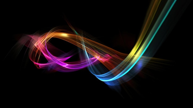 A colorful wave with a black background