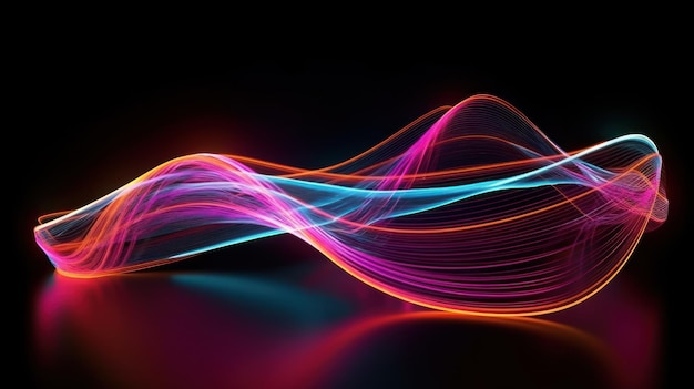 A colorful wave with a black background