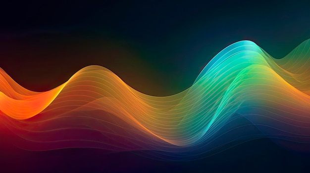 A colorful wave with a black background