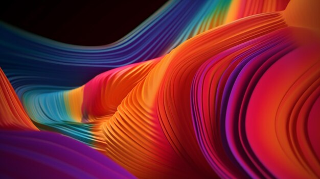 A colorful wave with a black background