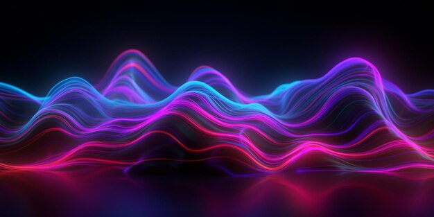 A colorful wave with a black background