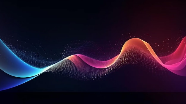 A colorful wave with a black background