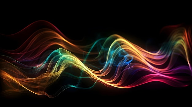 Premium Photo | A colorful wave with a black background