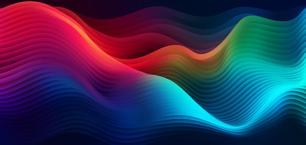 A colorful wave with a blue background