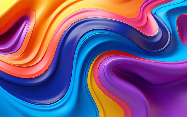 Colorful wave with the colors of the rainbow