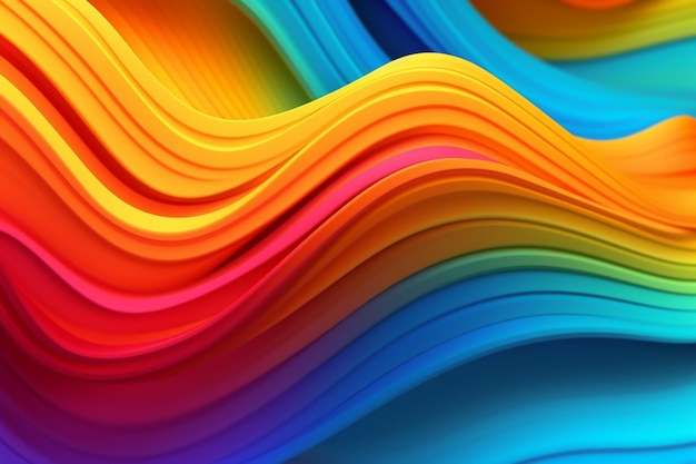 A colorful wave with the colors of rainbow