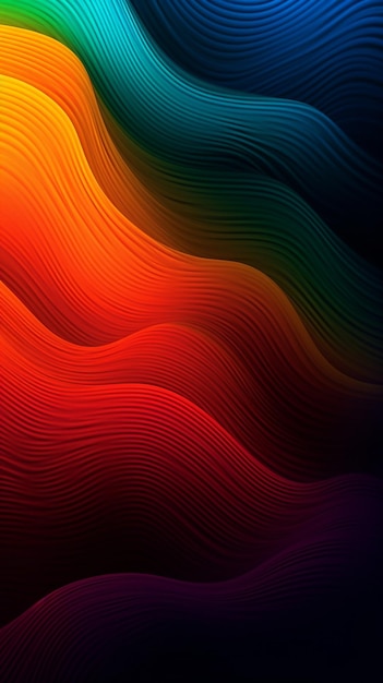 A colorful wave with a dark background.