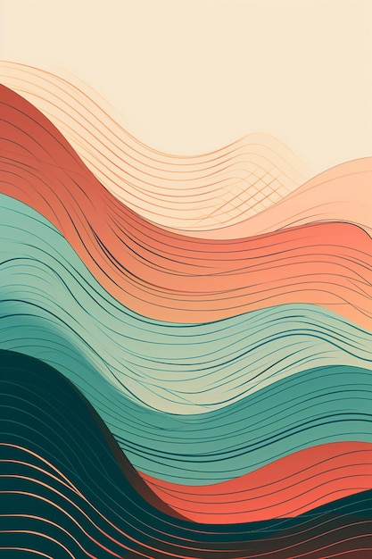 A colorful wave with a light blue background.