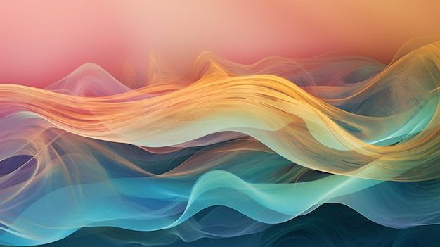 A colorful wave with a pink background