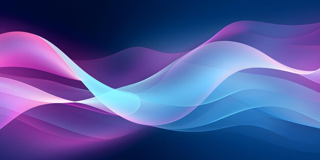 a colorful wave with purple and blue lines on a dark background