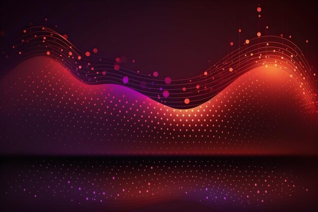 A colorful wave with a purple and red background.