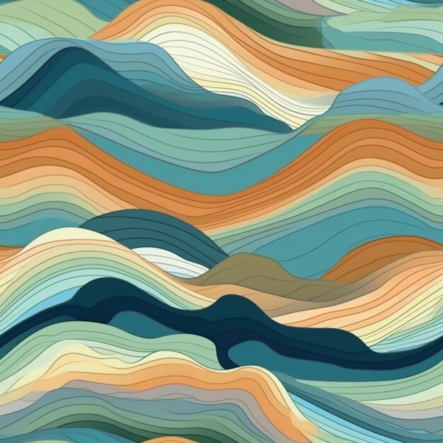 Premium AI Image | A colorful wave with a wavy pattern.