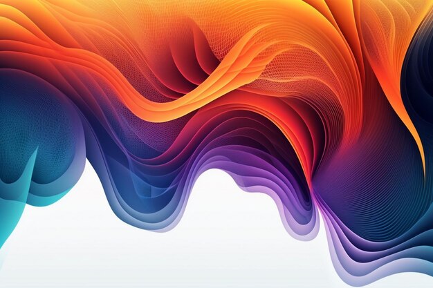 A colorful wave with a white background