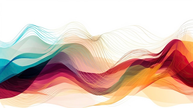 A colorful wave with a white background