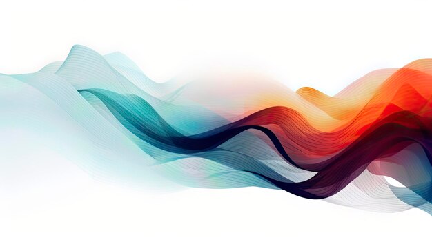 A colorful wave with a white background