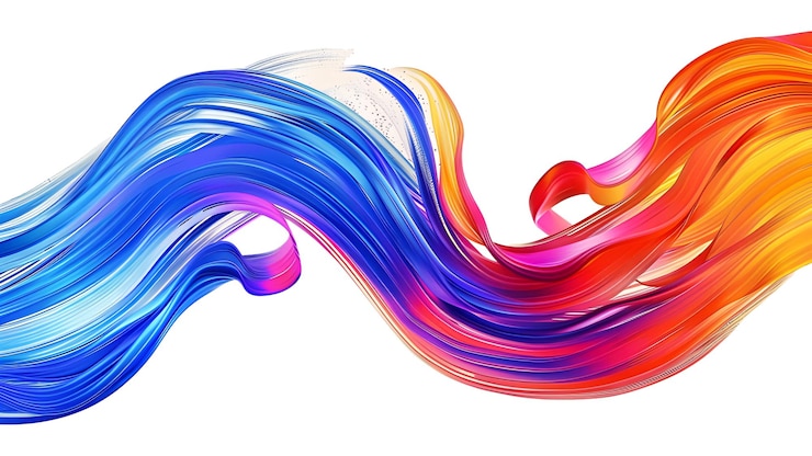 Photo a colorful wave with the word color on it
