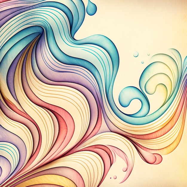 Photo a colorful wave with the word 