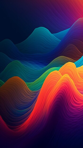 A colorful wave with the word mountain on it