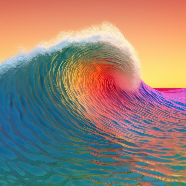 A colorful wave with the word ocean on it