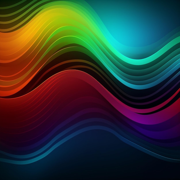 A colorful wave with the word rainbow on it