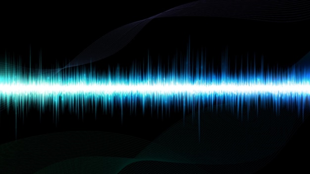 Colorful waveform highlighted on a black background.