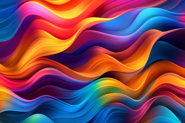 Colorful waves on a background of colors